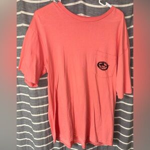 Vibrant Salmon Short Sleeve Tee with Pocket